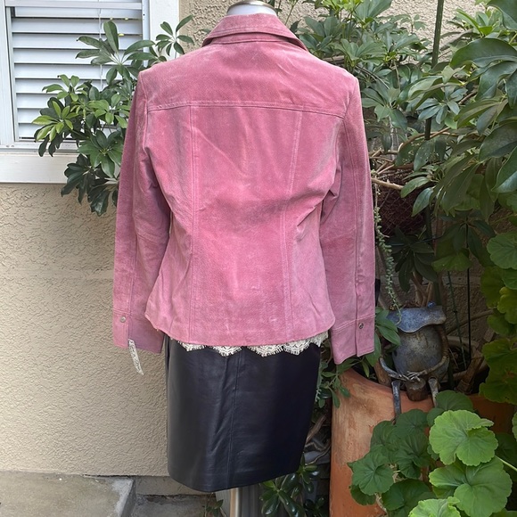 New vintage dusty pink suede leather jacket - Picture 6 of 12